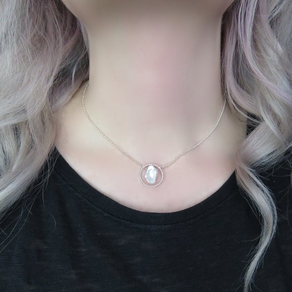 J. C. Jewelry Jewelry - Keshi Pearl Circlet Choker Necklace in Sterling Silver